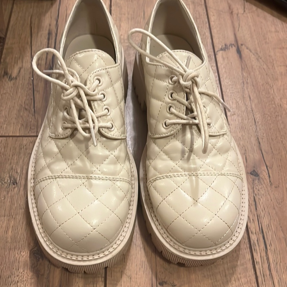 NastyGal quilted platform loafers- faux leather